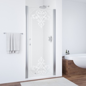 Дверь в душевой проем профиль хром 70*190