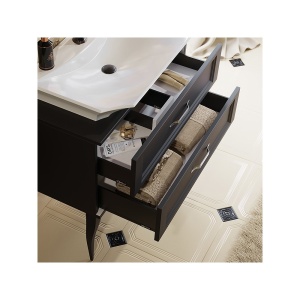 LaDonna 85 Тумба напольная, два ящика, черная с раковиной LA DONNA 70 (Ш85хВ85.5хГ46)	 							 в Сочи и Адлере LaDonna 85 Тумба напольная, два ящика, черная с раковиной LA DONNA 70 (Ш85хВ85.5хГ46)	 							 в Сочи и Адлере