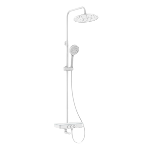 Смеситель для ванны с верхним душем, белый матовый, Shelfy, IDDIS, SHEWTBTi06 Смеситель для ванны с верхним душем, белый матовый, Shelfy, IDDIS, SHEWTBTi06