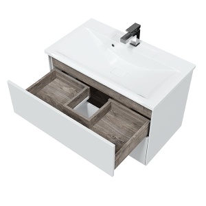 Ultra 80 тумба подвесная (2 ящ.) белая глянцевая 800 (дополнительно Next 80 раковина керамическая) в Сочи и Адлере