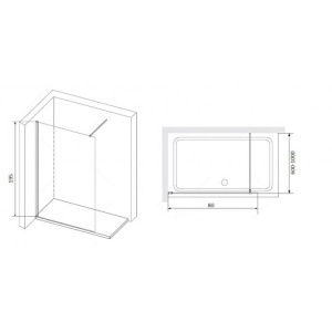 Душевая перегородка RGW WA-010B 800 прозрачное  в Сочи и Адлере Душевая перегородка RGW WA-010B 800 прозрачное  в Сочи и Адлере
