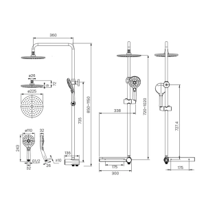Душевой гарнитур с верхней лейкой, белый, Ray, IDDIS, RAYSW3Fi76 в Сочи и Адлере