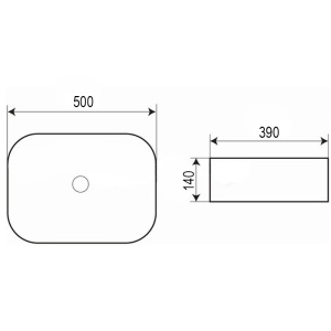 Раковина Azario 500x390x140 накладная, черная матовая (AZ-2195-MB) в Сочи и Адлере