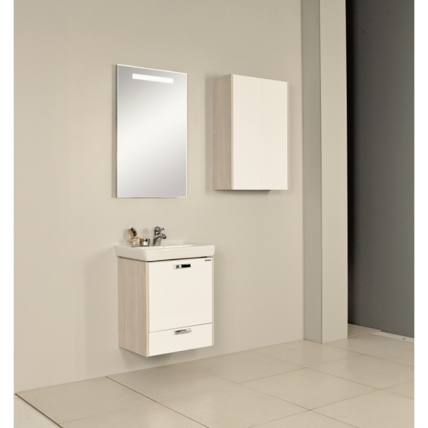 ЙОРК 55 М тумба-умывальник белый/ясень фабрик в Сочи и Адлере ЙОРК 55 М тумба-умывальник белый/ясень фабрик в Сочи и Адлере