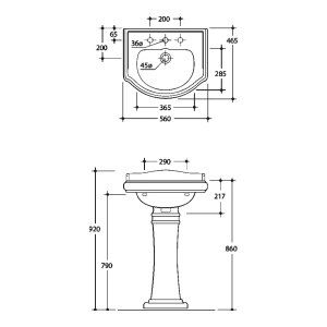 Раковина тюльпана 55 см. белая керамика BELLA  в Сочи и Адлере Раковина тюльпана 55 см. белая керамика BELLA  в Сочи и Адлере