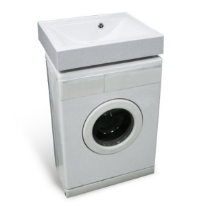 Раковина Эстет Комфорт 59 ФР-00000805 над стиральной машиной Белая в Сочи и Адлере