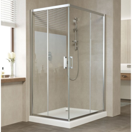 Душевой уголок ZA-F TUR NOVO h1900 110*80 08 01 профиль хром глянцевый стекло прозрачное  в Сочи и Адлере