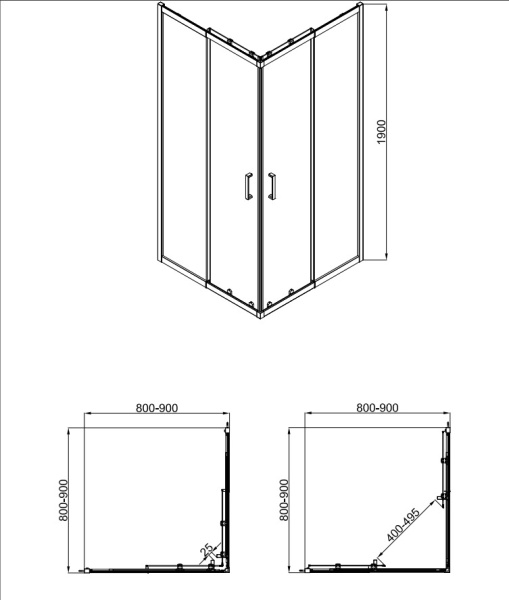 Душевое ограждениe Kerald 800-900*800-900*1900 хром,6мм прозрач.стекло,профиль алюм.телескоп.уменьшение на 10 см (1 место) в Сочи и Адлере Душевое ограждениe Kerald 800-900*800-900*1900 хром,6мм прозрач.стекло,профиль алюм.телескоп.уменьшение на 10 см (1 место) в Сочи и Адлере