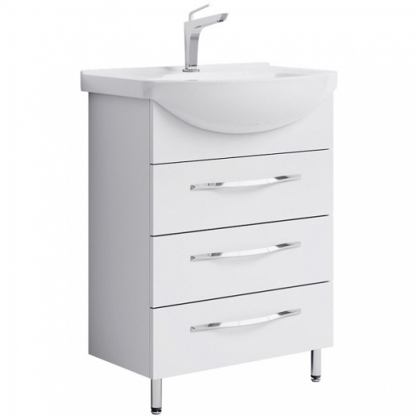 АЛЛЕГРО 65 Тумба на ножках, три ящика с раковиной ЭЛЕГАНС 65 (Ш65,5хВ85,5хГ44,5) Agr.01.06/3+Элеганс 65  АЛЛЕГРО 65 Тумба на ножках, три ящика с раковиной ЭЛЕГАНС 65 (Ш65,5хВ85,5хГ44,5) Agr.01.06/3+Элеганс 65