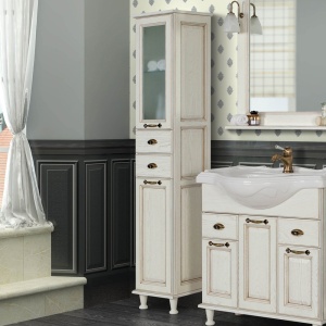 ЖЕРОНА шкаф-колонна белое золото левый ЖЕРОНА шкаф-колонна белое золото левый