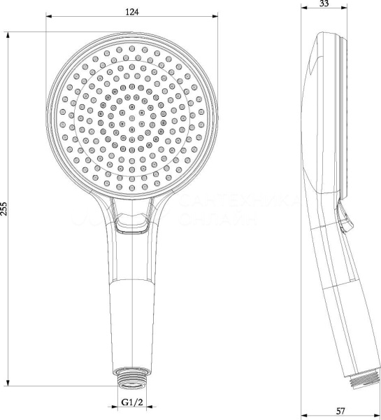 Душевая лейка верхняя Lemark LM8036C 1-функциональная, квадратная 250х250 мм, хром в Сочи и Адлере