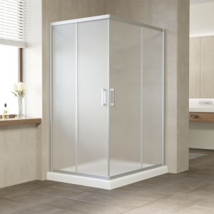 Шторка для душевой кабины 120*100 профиль хром мат./ стекло сатин с покр.NANO в Сочи и Адлере Шторка для душевой кабины 120*100 профиль хром мат./ стекло сатин с покр.NANO в Сочи и Адлере