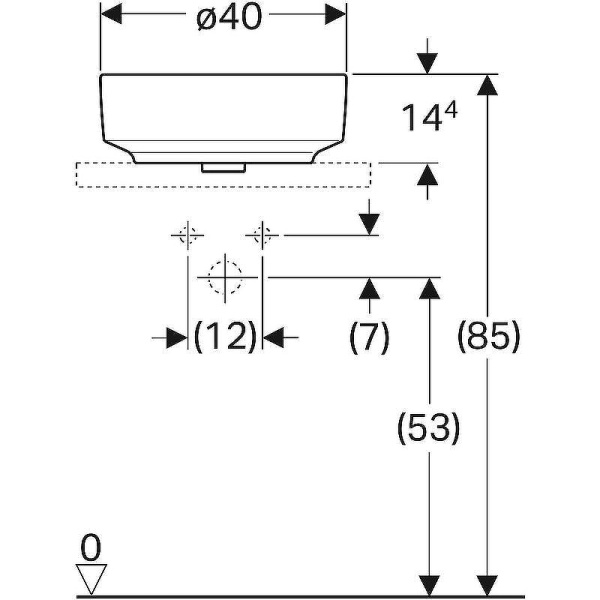 500.768.01.2 VARIFORM Раковина на столешницу круглая, без отв.д./смес. 40 белый ПОЛЬША в Сочи и Адлере