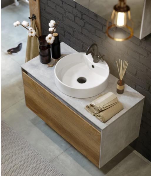 MOBI 100 Корпус тумбы под умывальник подвесной ДУБ БАЛТИЙСКИЙ DB+Фасад ДУБ БАЛТИЙСКИЙ DB MOB0110DB+MOB0710DB в Сочи и Адлере