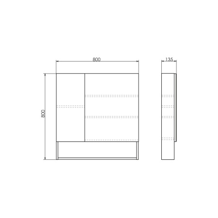 COMFORTY Зеркало-шкаф "Парма-80" дуб дымчатый в Сочи и Адлере