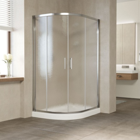 Душевой уголок Vegas Glass ZS-F 120*90 08 02 профиль глянцевый хром, стекло шиншилла в Сочи и Адлере