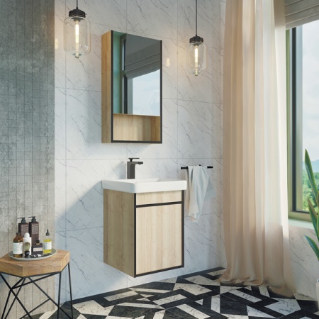 COMFORTY Тумба-умывальник "Вена-45" дуб дымчатый с  раковиной Адриана 45 в Сочи и Адлере