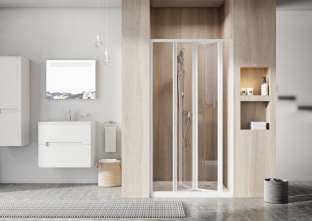 Душевая дверь SDZ3-100 белая+Транспарент 100  в Сочи и Адлере