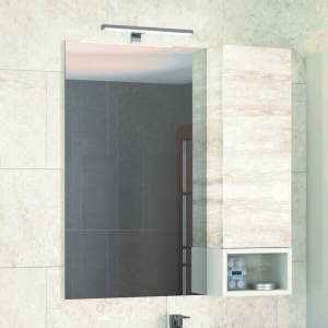 COMFORTY Зеркало-шкаф "Прага-75" дуб белый COMFORTY Зеркало-шкаф "Прага-75" дуб белый