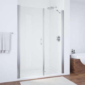 Дверь в душевой проем, профиль хром глянц., стекло прозр. 120 см правая