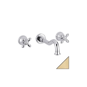 PRINCETON PLUS Смеситель д/раковины, настенный, 3-х поз, золото PRINCETON PLUS Смеситель д/раковины, настенный, 3-х поз, золото