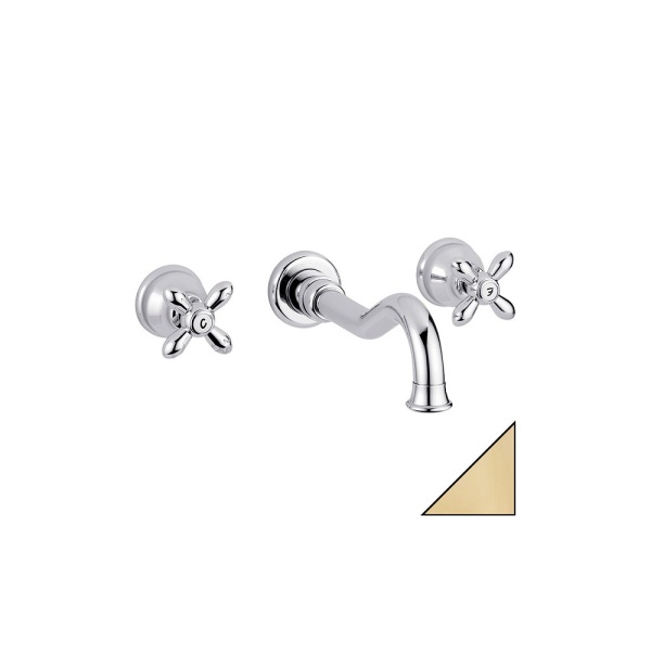 PRINCETON PLUS Смеситель д/раковины, настенный, 3-х поз, золото PRINCETON PLUS Смеситель д/раковины, настенный, 3-х поз, золото