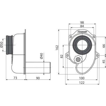 Сифон для душевого поддона, хромированный A49CR  в Сочи и Адлере