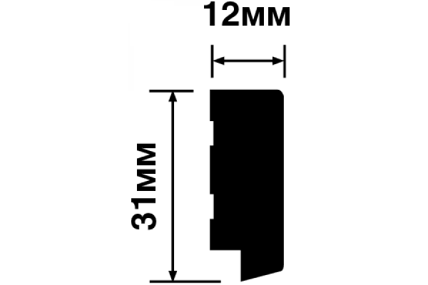 Финишный молдинг HIWOOD 31*12 *2700  Финишный молдинг HIWOOD 31*12 *2700