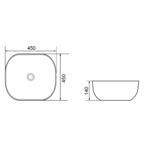 AZ-2269 Раковина накладная Размер:450*450*140 мм белый глянец в Сочи и Адлере