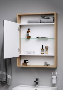 СИТИ 50 Шкаф-зеркало ДУБ БАЛТИЙСКИЙ левый/правый шкаф с одной дверью и двумя открытыми полками (Ш50хВ80хГ15) в Сочи и Адлере СИТИ 50 Шкаф-зеркало ДУБ БАЛТИЙСКИЙ левый/правый шкаф с одной дверью и двумя открытыми полками (Ш50хВ80хГ15) в Сочи и Адлере