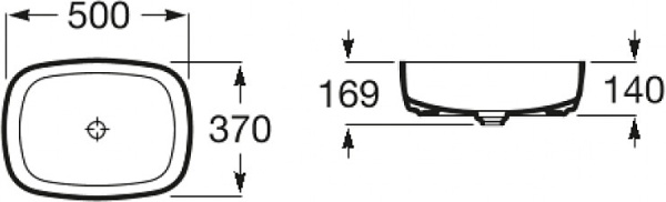 7327500000 Раковина Roca Inspira Soft 37х50х14 см, накладная  в Сочи и Адлере 7327500000 Раковина Roca Inspira Soft 37х50х14 см, накладная  в Сочи и Адлере