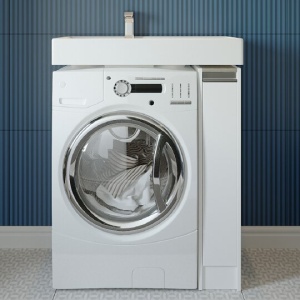 Лондри 600 Тумба для раковины, под стиральную машинку, белая