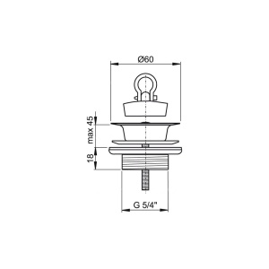 Водослив для умывальника 5/4" цельнометаллический A439  в Сочи и Адлере Водослив для умывальника 5/4" цельнометаллический A439  в Сочи и Адлере