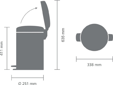 112003 Brabantia NewIcon Мусорный бак с педалью 12л. красный в Сочи и Адлере