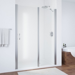 Дверь в душевой проем EP-F-1 130 08 R04 R профиль глянцевый хром стекло ретро