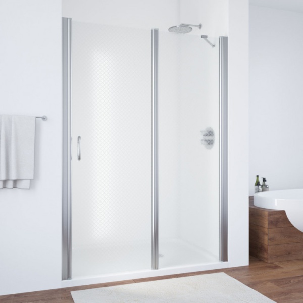 Дверь в душевой проем EP-F-1 130 08 R04 R профиль глянцевый хром стекло ретро