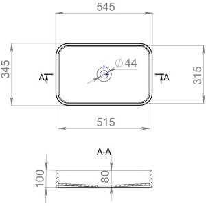 CALLISTA 104. Раковина из камня 1101104G, Saperit Белый глянец  в Сочи и Адлере CALLISTA 104. Раковина из камня 1101104G, Saperit Белый глянец  в Сочи и Адлере