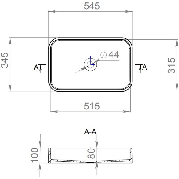 CALLISTA 104. Раковина из камня 1101104G, Saperit Белый глянец  в Сочи и Адлере CALLISTA 104. Раковина из камня 1101104G, Saperit Белый глянец  в Сочи и Адлере