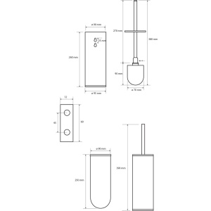DARK: Туалетная щетка с держателем высокая напольный и настенный (металл) в Сочи и Адлере