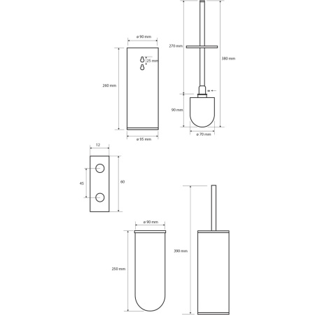 DARK: Туалетная щетка с держателем высокая напольный и настенный (металл) в Сочи и Адлере DARK: Туалетная щетка с держателем высокая напольный и настенный (металл) в Сочи и Адлере