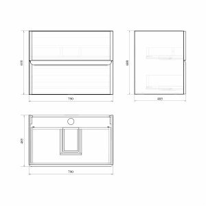 Savag 80 тумба подвесная серая матовая (дополнительно Astra 80 раковина керамическая) в Сочи и Адлере