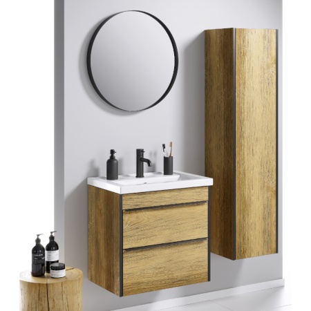 RMЛ6/BLK Зеркало круглое в металлической раме, цвет чёрный (Ш60хВ60хГ4) в Сочи и Адлере