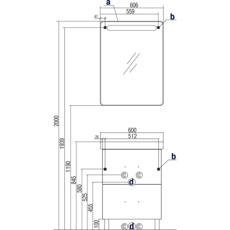 АМЕРИНА 60Н тумба 2 ящика на ножках белый в Сочи и Адлере