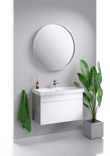 СМАРТ 80 Тумба БЕТОН СВЕТЛЫЙ подвесная, один ящик, с раковиной MODUO SLIM 80 (Ш80хВ51хГ38) SRT0108BS+UM-MOD80SL/1  в Сочи и Адлере СМАРТ 80 Тумба БЕТОН СВЕТЛЫЙ подвесная, один ящик, с раковиной MODUO SLIM 80 (Ш80хВ51хГ38) SRT0108BS+UM-MOD80SL/1  в Сочи и Адлере