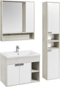 Флай 80 Зеркало-шкаф белый, дуб крафт в Сочи и Адлере Флай 80 Зеркало-шкаф белый, дуб крафт в Сочи и Адлере