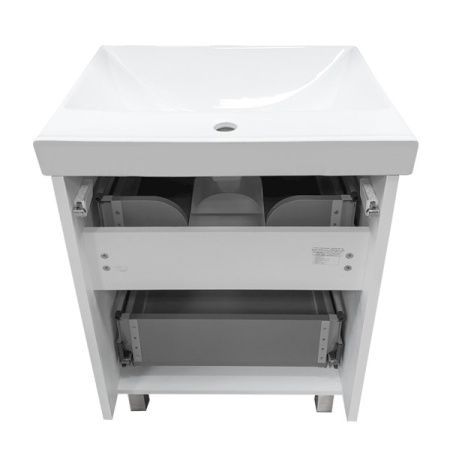 COMFORTY Тумба-умывальник "Дублин-60" белый глянец с раковиной COMFORTY 8056 в Сочи и Адлере