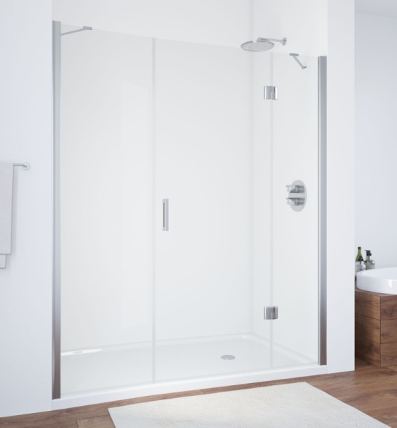 Дверь в душевой проем AFP-F 160 08 01 профиль хром глянцевый, стекло прозрачное Дверь в душевой проем AFP-F 160 08 01 профиль хром глянцевый, стекло прозрачное