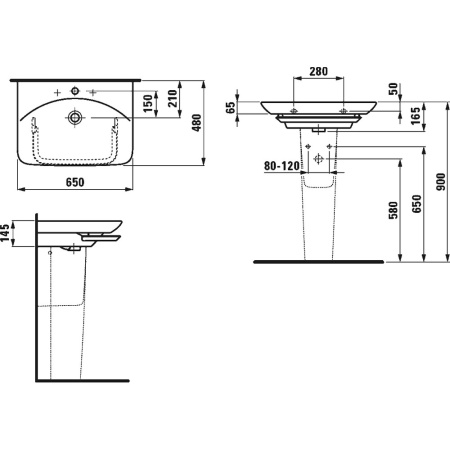 Laufen Palaсe Раковина 65*48*16,5 в Сочи и Адлере
