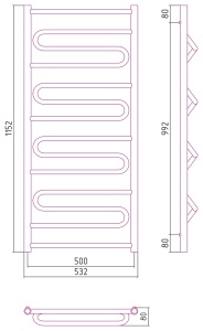 ЭЛЕГИЯ+ полотенцесушитель1000х500 водяной в Сочи и Адлере ЭЛЕГИЯ+ полотенцесушитель1000х500 водяной в Сочи и Адлере