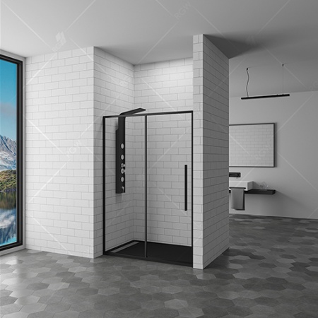 RGW SV-12-B Душевая дверь 120*195 Чёрный/Прозрачное/6 мм (1175-1185) (Easy) в Сочи и Адлере